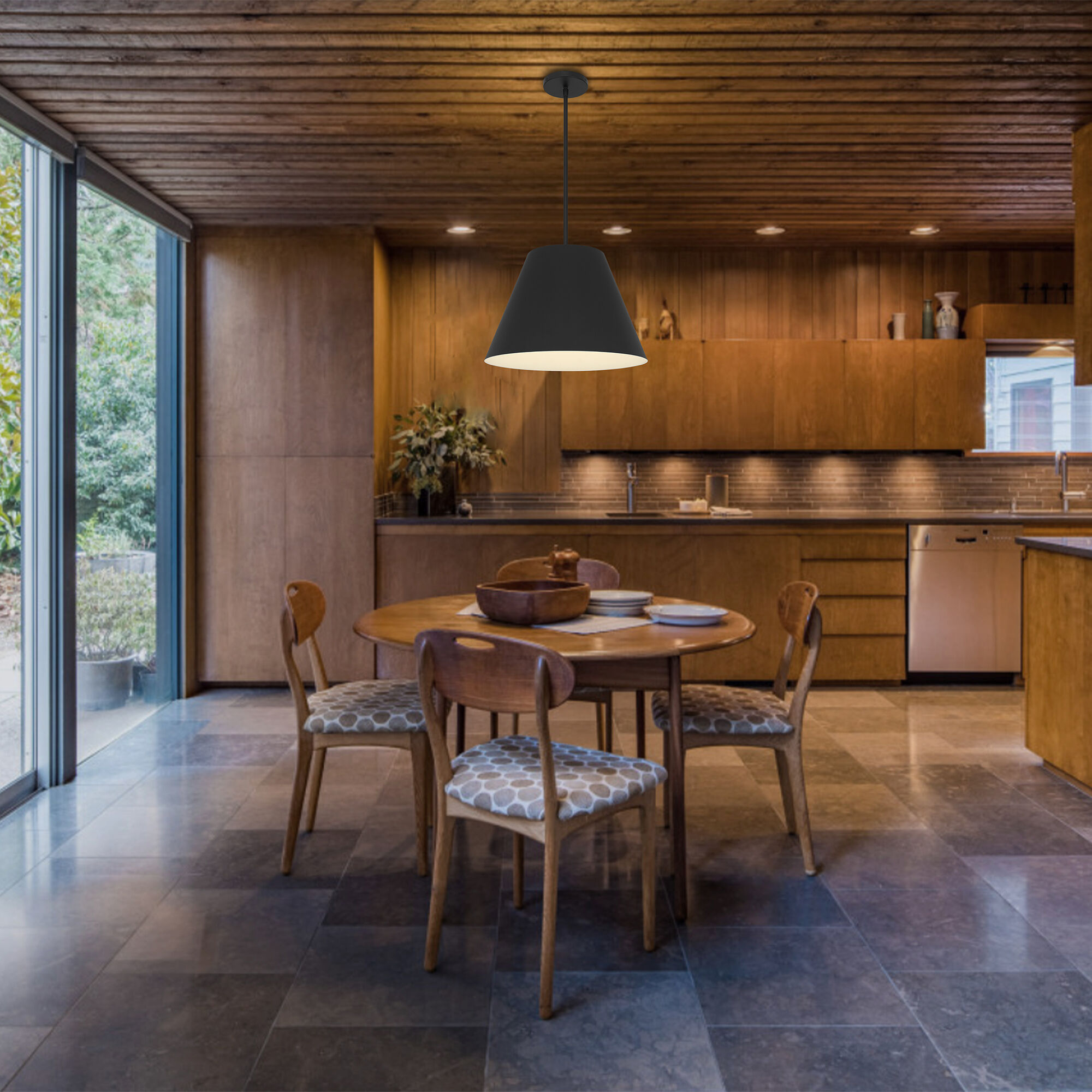 Jaz LED 16 inch Sand Black Outdoor Pendant